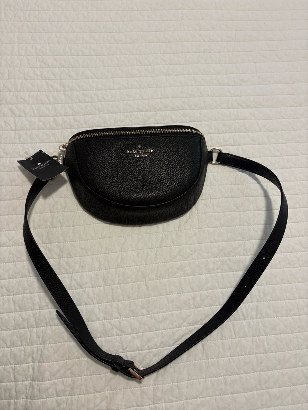 Kate Spade Black Pebbled Leather Crossbody Belt Bag